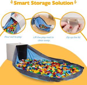 Vente en gros, panier de rangement pliable en toile de polyester pour jouets et tapis de jeu pour enfants, Cestas De Almacenamiento De Juguetes Con - Product Image 5