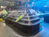 Op maat gemaakte moderne metalen groenteplanken met grote capaciteit, displayrekken voor supermarkten
