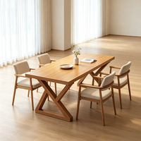 Nouvelle Table à Manger en Bois Massif Modèle 2026 : Table Rectangulaire Grande Dalle pour Petites Maisons et Salons