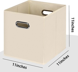 Foldable Modern-Style Fabric <strong>Storage</strong> Cubes <strong>Boxes</strong> Set-Non-Woven Fabric <strong>Cardboard</strong> 20L Capacity for Home Closet Organization - Product Image 2