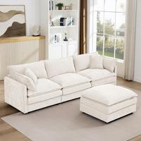 Canapé modulaire trois places en tissu chenille, convertible, moderne, pour appartement, hôtel, salon, petit canapé
