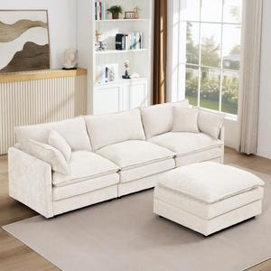 Us Stock Corner <b>Sofa</b> Chenille Fabric Modular Modern Extra Comfort Square <b>Sofa</b> Soft Living Room <b>Small</b> <b>Sofa</b> Couch Set - Product Image 2