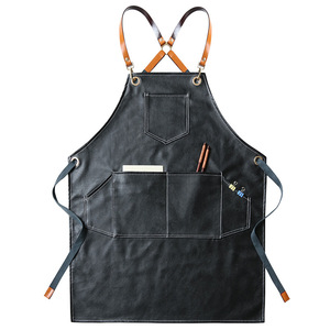 Tablier de coiffeur en cuir pour salon de coiffure, barbier, designer, personnalisé, noir, imperméable, pour coiffeurs - Product Image 5