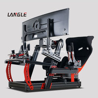 Support personnalisé pour triple moniteur Support de course Sim Compétition de conduite Simulateur de course Fente en T Cadre en aluminium Simulateur de vol