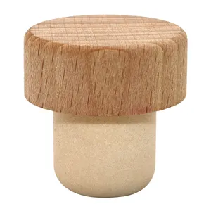 QIANXI Custom Bar Top Cap T Shape Cork Liquor Whisky Wine Spirit Bottle Stopper con Logo