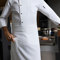 Jas Chef Kerah Tegak Modern Lengan Panjang Bahan Bernapas Seragam Dapur untuk Hotel Restoran Pakaian Kerja Tahan Lama Logo Custom Tersedia