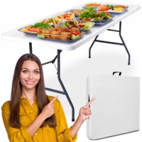 Table Pliante Rectangulaire Robuste d'Extérieur 180 cm (6 pi) pour Camping, Traiteur, Économique