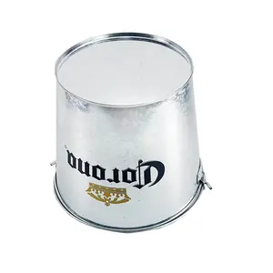 Metal Bucket Custom Stock 5L Round Metal Beer Galvanized Ice Bucket With Bottle Opener And Handle For 6 Bottles Of Beer Champagne