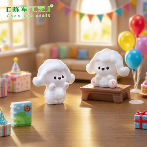 Micro-paesaggio Wei: Adorabile <span class=keywords><strong>Cagnolino</strong></span> Poodle in Stile Cartone Animato, Ornamenti da Tavolo per Decorazione Casa Fai-da-Te Mengli - Product Image 4