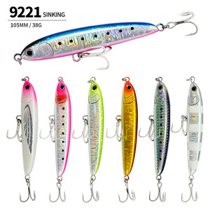 Leurre de pêche en mer FUN en acier inoxydable, type crayon coulant, 105 mm/38 g avec hameçons pour <span class=keywords><strong>carpe</strong></span> <span class=keywords><strong>argentée</strong></span> et bar, appât artificiel dur - Product Image 4
