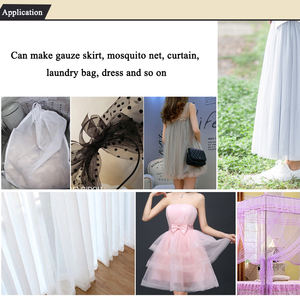 2022 diseño de moda de alta calidad 100% Red de nailon Color blanco tela de tul rollo de tul tela suave - Product Image 5