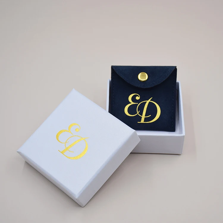Custom logo lid and base gift necklace jewelry packaging boxes white cardboard paper jewelry box