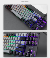 Clavier de jeu mécanique ABS USB personnalisé à 87 touches, échangeable à chaud pour ordinateur PC, vente en gros à bas prix