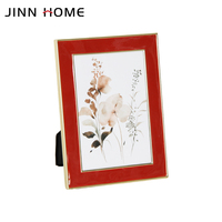 Cadre photo rectangulaire en métal rouge de luxe Design créatif décoration de la maison de haute qualité pour le salon de mariage