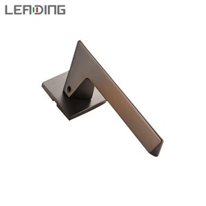 Manija de Lujo para Cerradura de Puerta Interior, de Aleación de Zinc <span class=keywords><strong>Gris</strong></span> Hierro, Latón Cepillado, con Distancia entre Agujeros de 72mm, para Juego de Cerradura de Palanca, Venta al por Mayor - Product Image 1