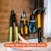 Organisateur mural pour outils de garage, support de rangement suspendu pour garage, double crochets utilitaires pour outils de jardin et de garage