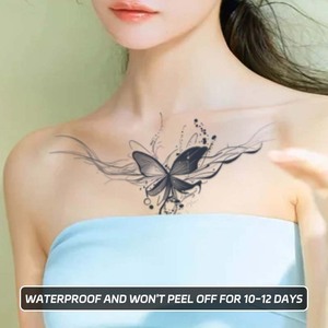 Tatuajes Temporales Colorido Realista Grande Extraíble Sexy <span class=keywords><strong>Pecho</strong></span> Cintura Tatuaje Pegatinas <span class=keywords><strong>para</strong></span> <span class=keywords><strong>Hombres</strong></span> Mujeres Negro Tatuajes Temporales - Product Image 2