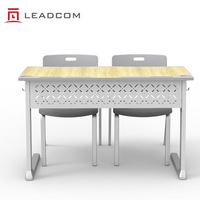 Ensemble table et chaise d'étudiant Leadcom L-E04 avec structure en acier thermolaqué pour salle de classe et salle de formation
