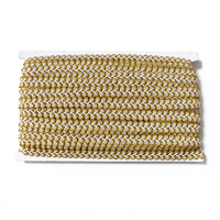 Ruban de dentelle tressé doré et argenté de 12 mm pour chapeaux, vêtements, costumes, robes, artisanat, couture, textile, garniture décorative en dentelle centipède