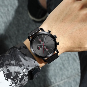 Montre Chronographe Homme à Trois Cadrans, Cadran Noir, Bracelet Maille Milanaise, Étanche 3 ATM, Calendrier, Quartz, Idéale pour le Quotidien et les Trajets, Vente en Gros - Product Image 6