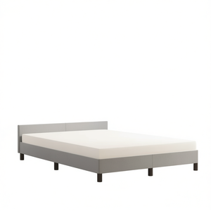 Light Gray Queen Velvet Up-Holstered Bed Frame Minimalist Design Soft Bed Style - Product Image 1