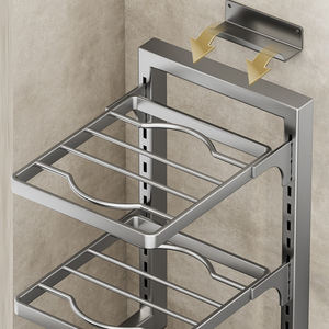 Famoso soporte de almacenamiento de ollas de cocina comercial de acero inoxidable, estante de almacenamiento, fregadero inferior, armario, estante de almacenamiento para ollas - Product Image 5