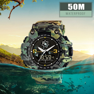 Nuevo reloj deportivo de moda 1818 para hombre 3ATM resistente al agua estilo G impacto Hora <span class=keywords><strong>Mundial</strong></span> horario de verano multifuncional plástico niños - Product Image 2