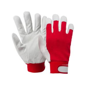 GL2010 Guantes de seguridad de piel de oveja Guantes DE TRABAJO protectores de cuero de cabra de grano de cerdo con puño elástico y espalda de algodón - Product Image 4