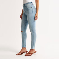 Celana Jeans Wanita Kasual Lurus Stretch Ramah Lingkungan Anti Air