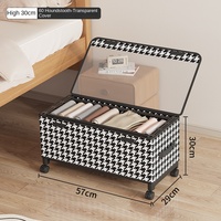 GREENSIDE Boîte de rangement transparente anti-poussière à roulettes pour dortoir ou ménage Boîte de rangement pour vêtements.