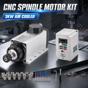 Kit de Motor de Husillo Refrigerado por Aire de Alta Calidad, 3KW, 220V, con Inversor VFD, 18000 rpm, para Máquina de Grabado CNC, Router para Trabajar la Madera - Product Image 1