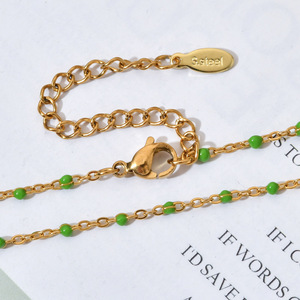 สร้อยคอลูกปัดเคลือบสีทอง18K แบบโบฮีเมียนสีสันสดใสเครื่องประดับ DIY กันน้ำ - Product Image 6