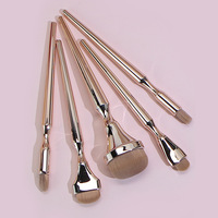 Ensemble de 9 pinceaux de maquillage synthétiques or rose à poils doux, pour poudre, correcteur, contour et blush, kit visage, marque privée OEM