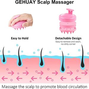 Cepillo Masajeador Manual para Cuero Cabelludo y Champú, Muestra Gratuita, Cepillo Limpiador de Cabello TPR Suave para Uso en Seco y Húmedo para Ducha - Product Image 4