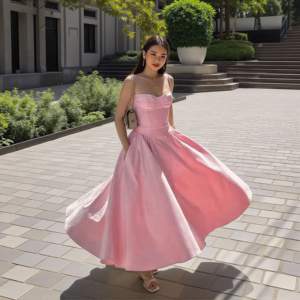 Vestido Largo Halter de Mujer, Sexy, de Cintura Alta, Estilo Veraniego, Color Sólido, Estilo Francés Elegante y Retro, Diseño de Moda - Product Image 3