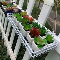 Panier suspendu en fer forgé pour plantes succulentes, étagère de rangement pour balcon, rebord de fenêtre, support extérieur mural, design nordique
