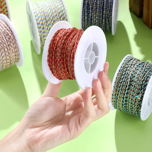 Cuerda trenzada tejida a mano de 2 mm, redonda, de 16 hebras, de alta tenacidad, para hacer pulseras, borlas, estilo bohemio, suministros para manualidades. - Product Image 3