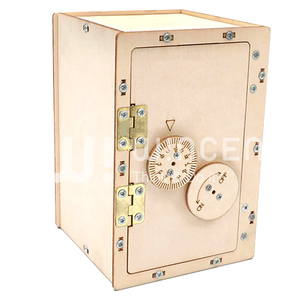 Coffre-fort en bois 3D personnalisé à monter soi-même, kit scientifique STEM, tirelire mécanique à code, modèle en contreplaqué, jouet, vente en gros usine - Product Image 1