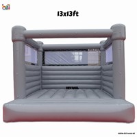 Château gonflable gris, trampoline commercial pour enfants, équipement de jeu en PVC, location pour fêtes, intérieur/extérieur