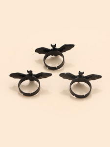 Anel gótico ajustável de morcego, para mulheres e homens, charmoso demônio, morcego, presente de halloween - Product Image 4