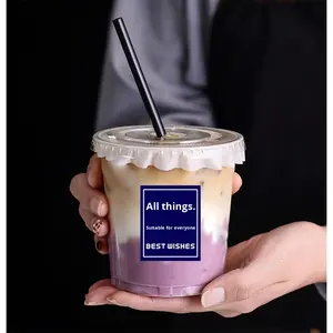 ถ้วยชาและชามฟองพลาสติก PET แบบใช้แล้วทิ้งสำหรับโจ๊กรากบัวบรรจุภัณฑ์เยลลี่น้ำแข็งเกี๊ยวเคลือบยูวีขนาด16ออนซ์ - Product Image 4