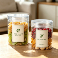 Bocaux en plastique étanches de qualité alimentaire avec couvercles, faible MOQ, 100 ml, 300 ml, 500 ml, pour le stockage des aliments, des noix, des desserts, des biscuits, emballage scellé