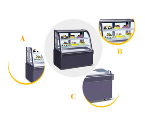 Bánh Showcase Kính Cong Bánh Showcase Mini Bánh Hiển Thị Countertop Lạnh Mát Tủ Đông Tủ Lạnh - Product Image 2