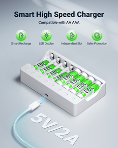 EBL Nouvelle Batterie Rechargeable Portable Intelligente et Rapide 2800 mAh Double AA NiMH avec Chargeur USB Type C 5V2A - Product Image 6