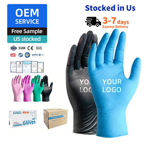 Guantes Desechables de Nitrilo y Vinilo sin Polvo, Color Azul, para Limpieza del Hogar, Cocina, Uso Médico - Product Image 6