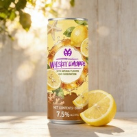 Cocktail de limonade au whisky premium en conserve/bouteille, 7,5 % ABV, canette en aluminium élégante de 330 ml, saveur naturelle pétillante, boisson alcoolisée prête à boire