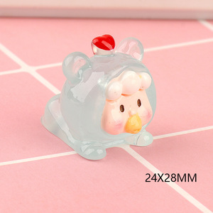 CHENXI Hot Style 3D Lying Animal Model Eco-Friendly Resin Charms Kawaii Cartoon DIY Keychain Phone & Home Decoration Accessories - Product Image 2
