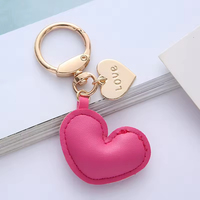 Gantungan Kunci Kulit PU Bentuk Hati Grosir, Gantungan Kunci Fashion, Hiasan Tas, Liontin Hati Peach, Gantungan Kunci Mobil Lucu, Aksesoris Gantungan Kunci