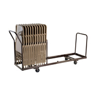 Chariot à chaise pliante empilable mobile en acier au carbone démonté industriel