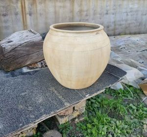 أواني زهور صينية عتيقة بتصميم ريفي قديم، إكسسوارات منزلية، أصص زهور كريمية اللون - Product Image 3